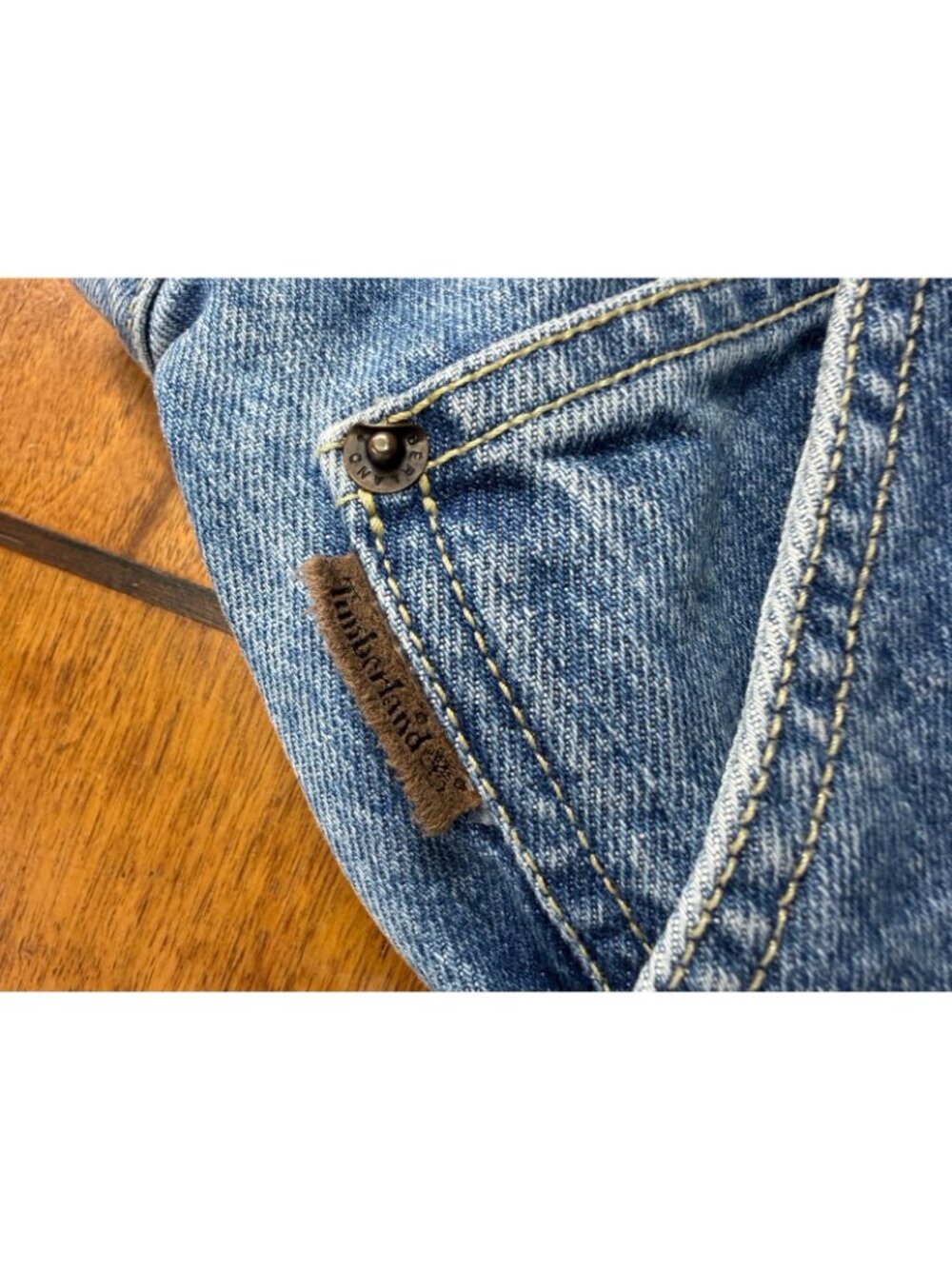 Vtg 90s Timberland Jeans Men’s 32x31 (tag 34) Straight Blue Denim Loose Baggy - Picture 3 of 10